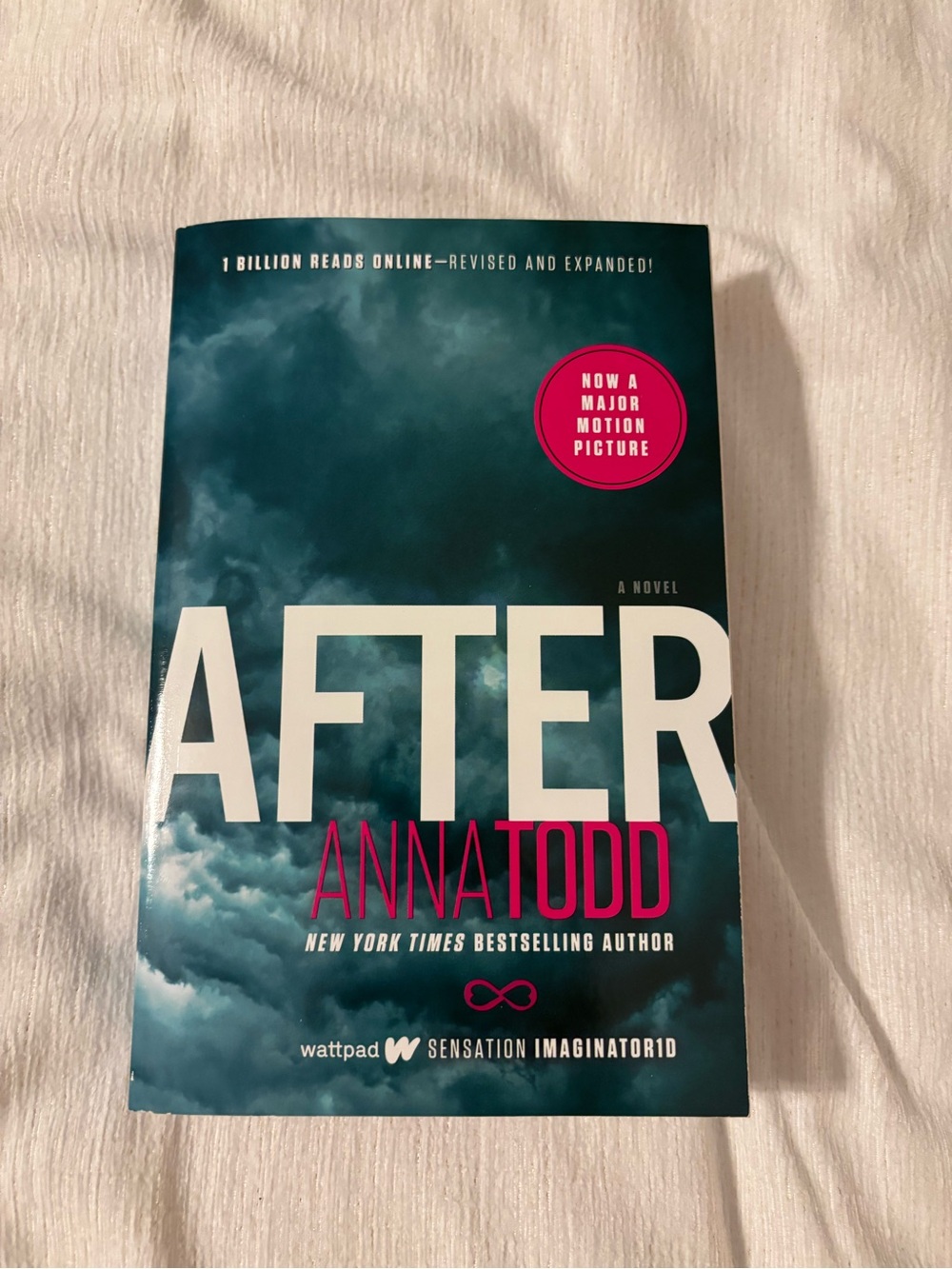 After by Anna Todd — Teal & Pink Paperback Novel